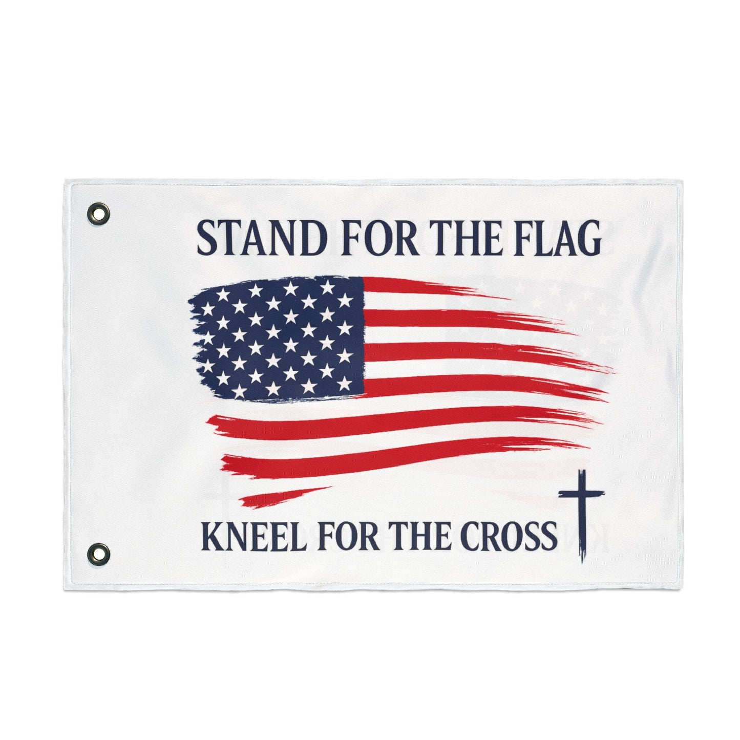 Garden Flag – "Stand for the Flag, Kneel for the Cross" Patriotic Christian Double-Sided Flag