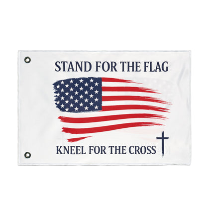 Garden Flag – "Stand for the Flag, Kneel for the Cross" Patriotic Christian Double-Sided Flag