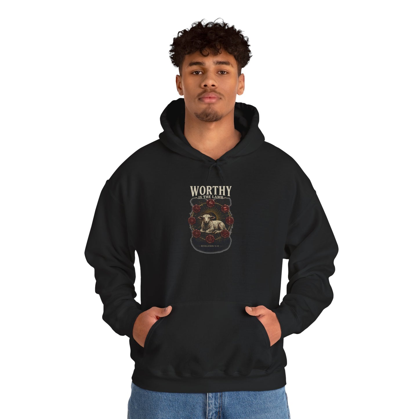 Worthy of the Lamb double print Hoodie – Christian Sheep & Roses Gospel Pullover