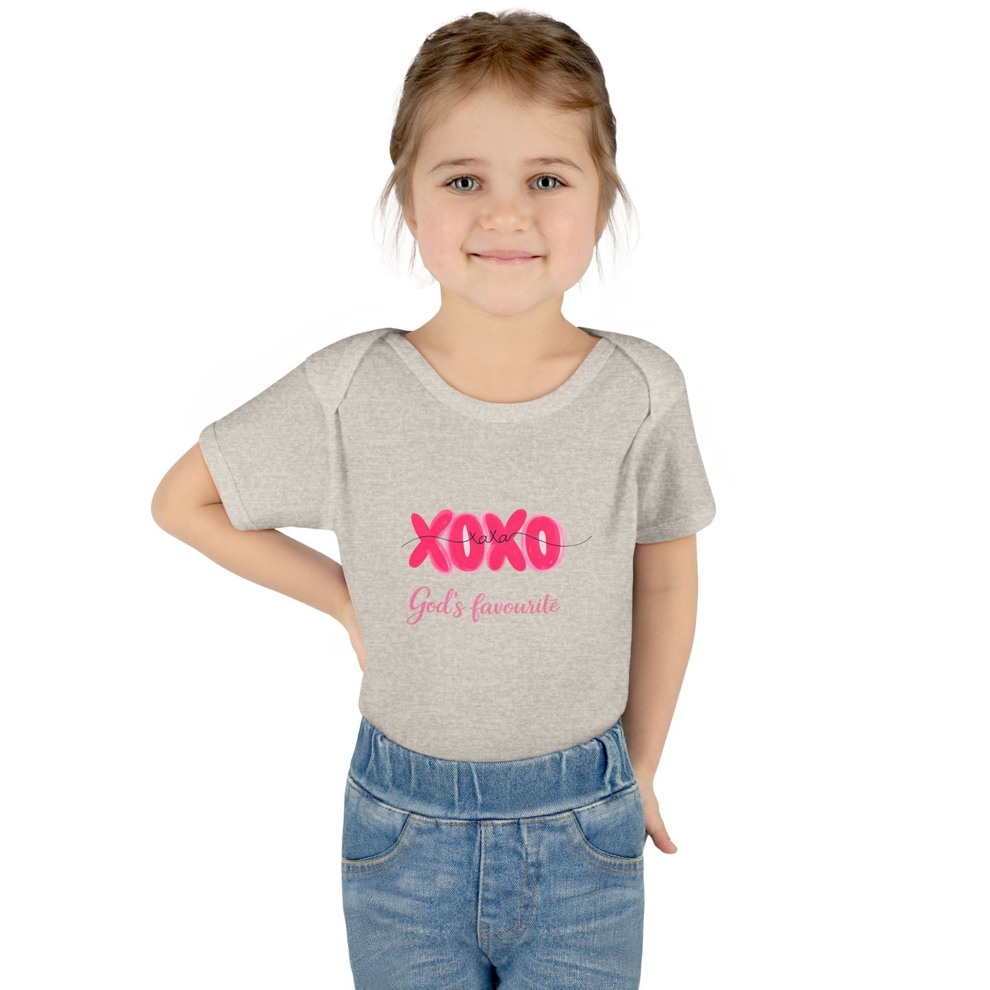 Baby Bodysuit "XOXO God's Favorite" — Cute Pink Valentine Infant Onesie