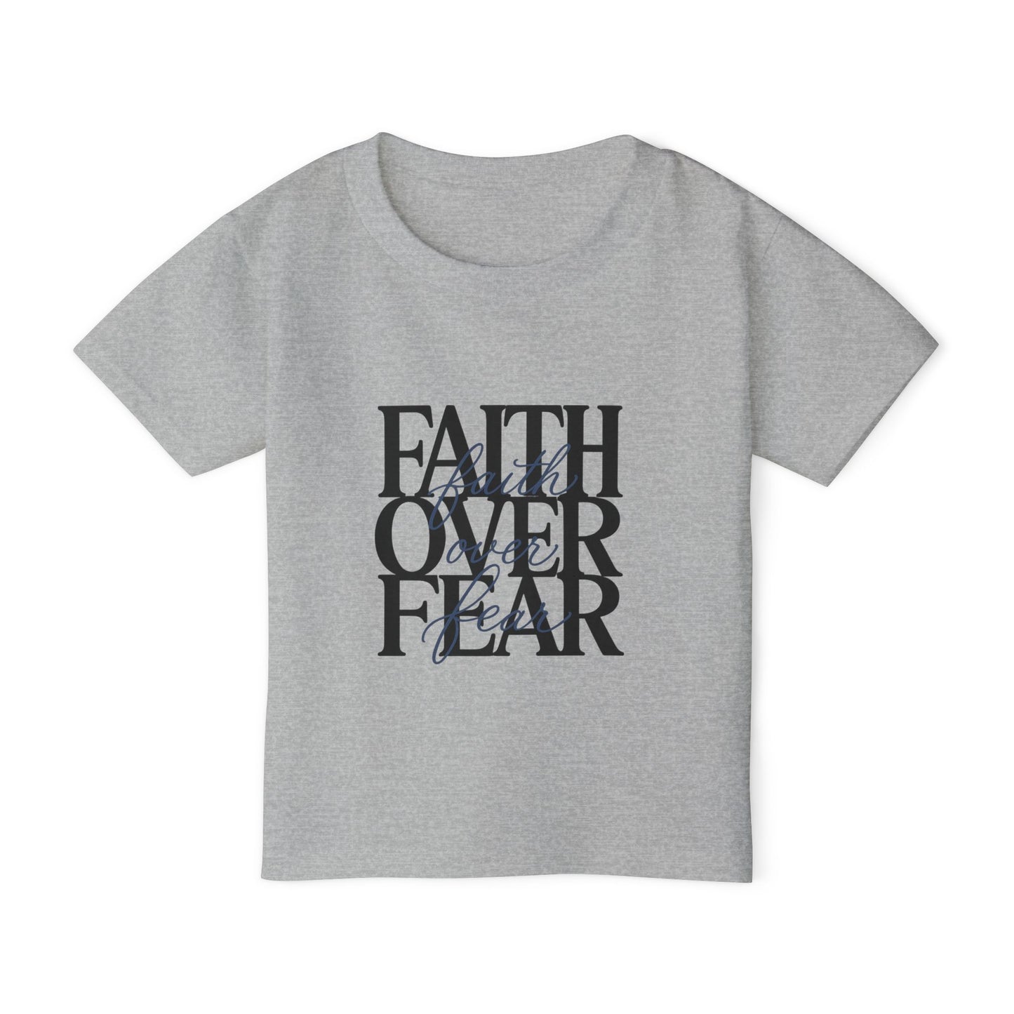 Toddler T‑Shirt — "Faith Over Fear" Scripture Graphic, Christian Kids Tee