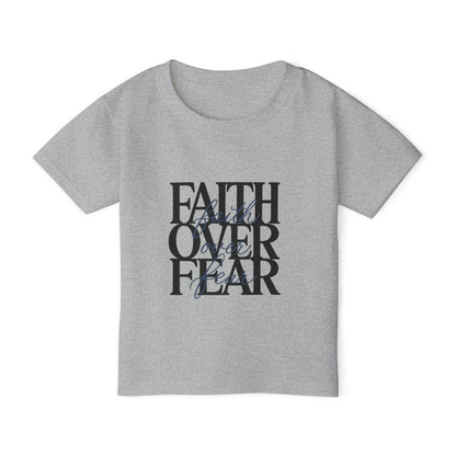 Toddler T‑Shirt — "Faith Over Fear" Scripture Graphic, Christian Kids Tee