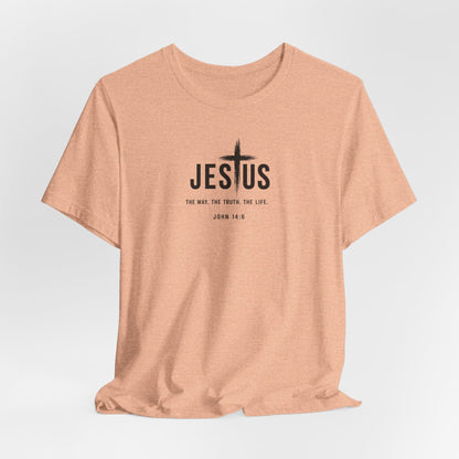 Jesus Cross T‑Shirt - "Jesus: The Way the Truth the Life" Bible Verse Tee (John 14:6)