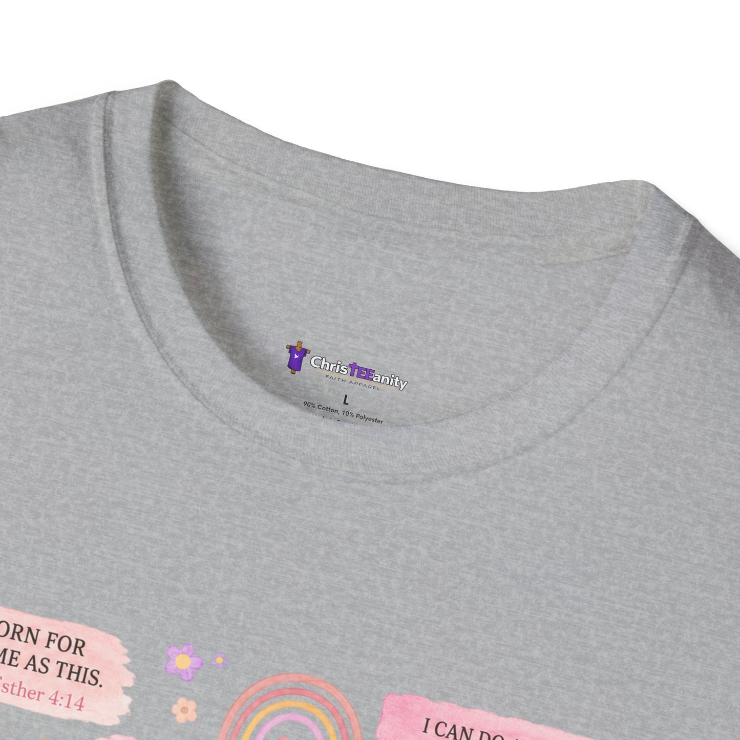 Christian Inspirational T-Shirt — “I am a child of God” Pink Scripture Tee