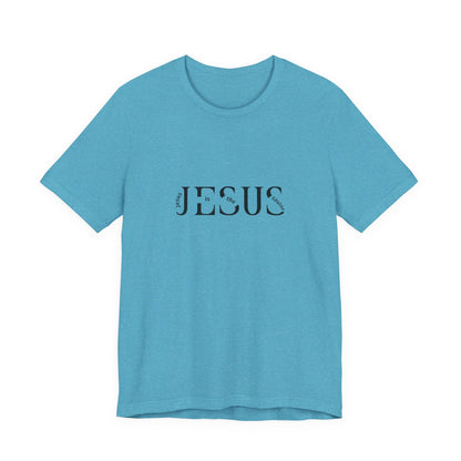 Jesus Minimalist Tee — Distressed Script Christian T-Shirt