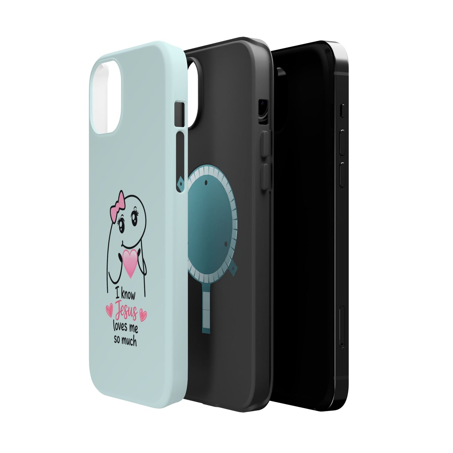 Christian Cute Heart Phone Case — "I Know Jesus Loves Me So Much" Magnetic Impact-Resistant Case