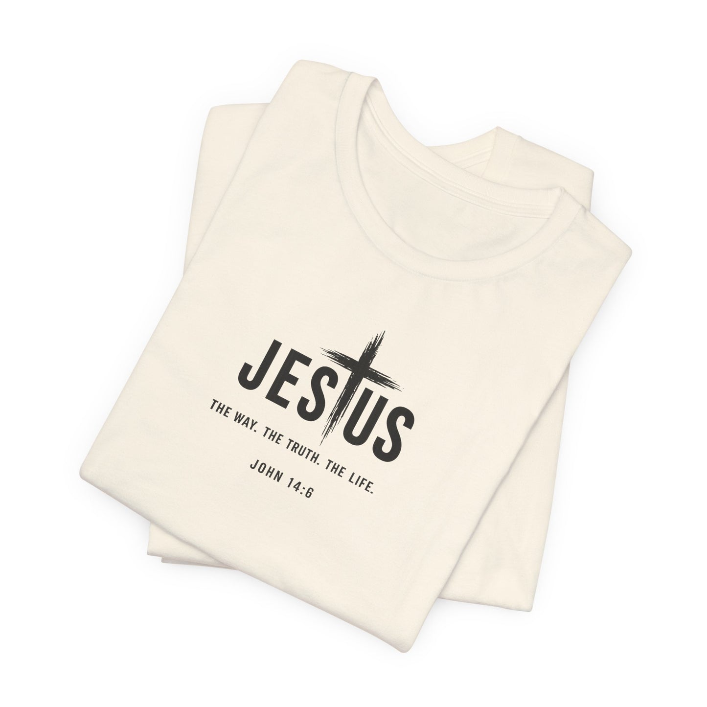 Jesus Cross T‑Shirt - "Jesus: The Way the Truth the Life" Bible Verse Tee (John 14:6)