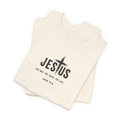 Jesus Cross T‑Shirt - "Jesus: The Way the Truth the Life" Bible Verse Tee (John 14:6)