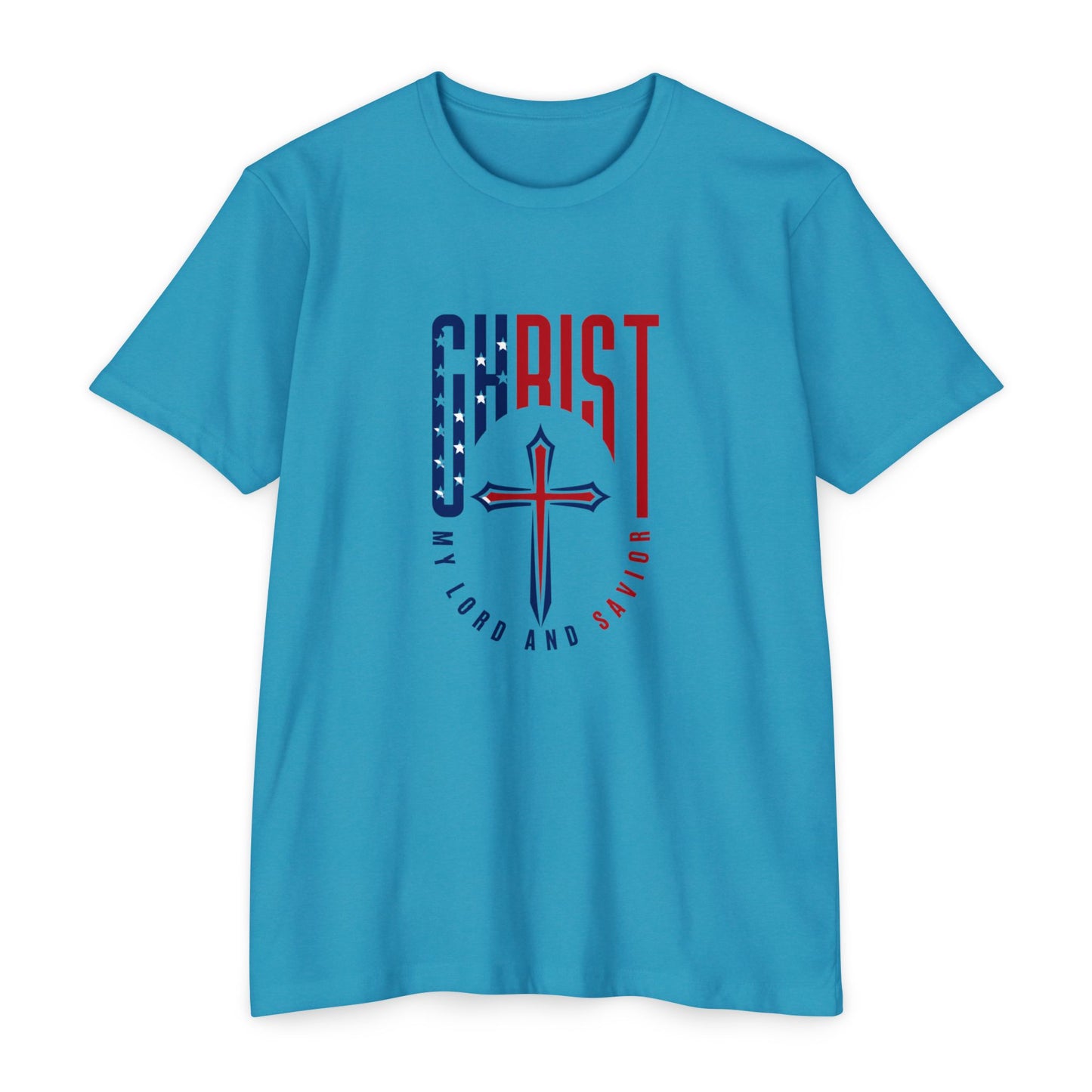 UNISEX Christ Cross T‑Shirt — My Lord and Savior Patriotic Christian Tee