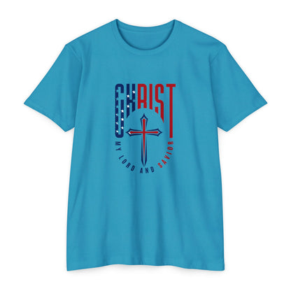 UNISEX Christ Cross T‑Shirt — My Lord and Savior Patriotic Christian Tee