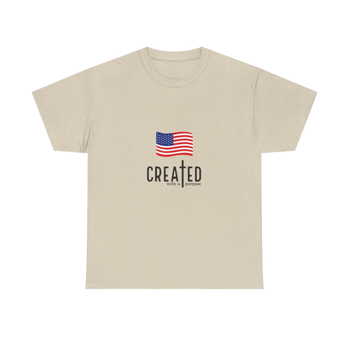 Created American Flag T‑Shirt — 'Created' Patriotic Graphic Tee