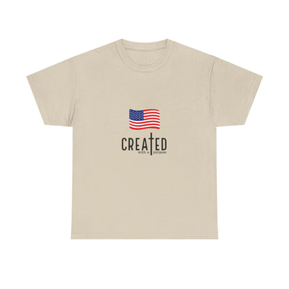 Created American Flag T‑Shirt — 'Created' Patriotic Graphic Tee