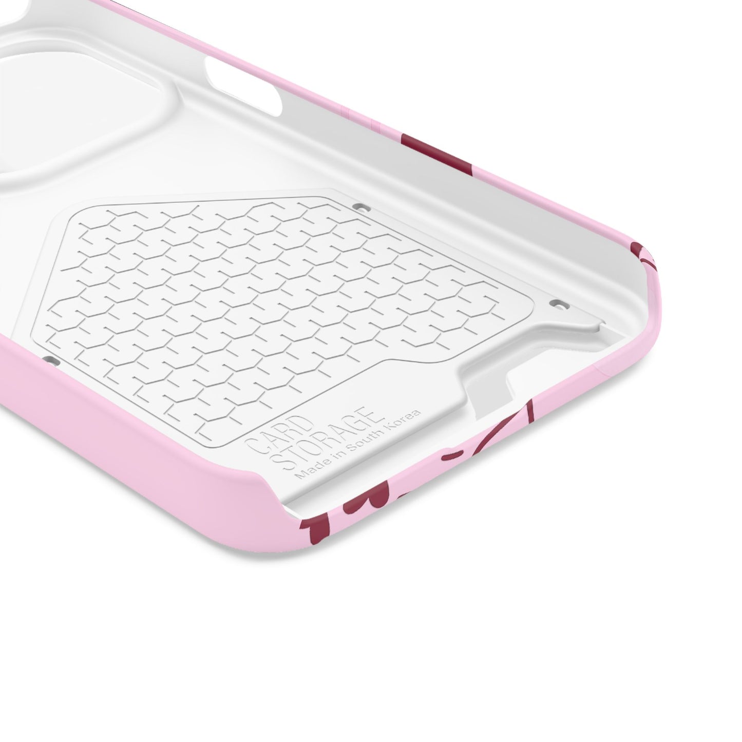 Pink "Child of God" Phone Card Case — Heart Pattern Religious Phone Case with Card Holder