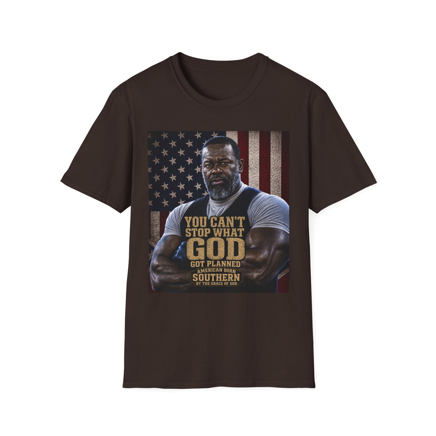 Patriotic Faith Graphic T-Shirt — "You Can't Stop What God" Inspirational Tee