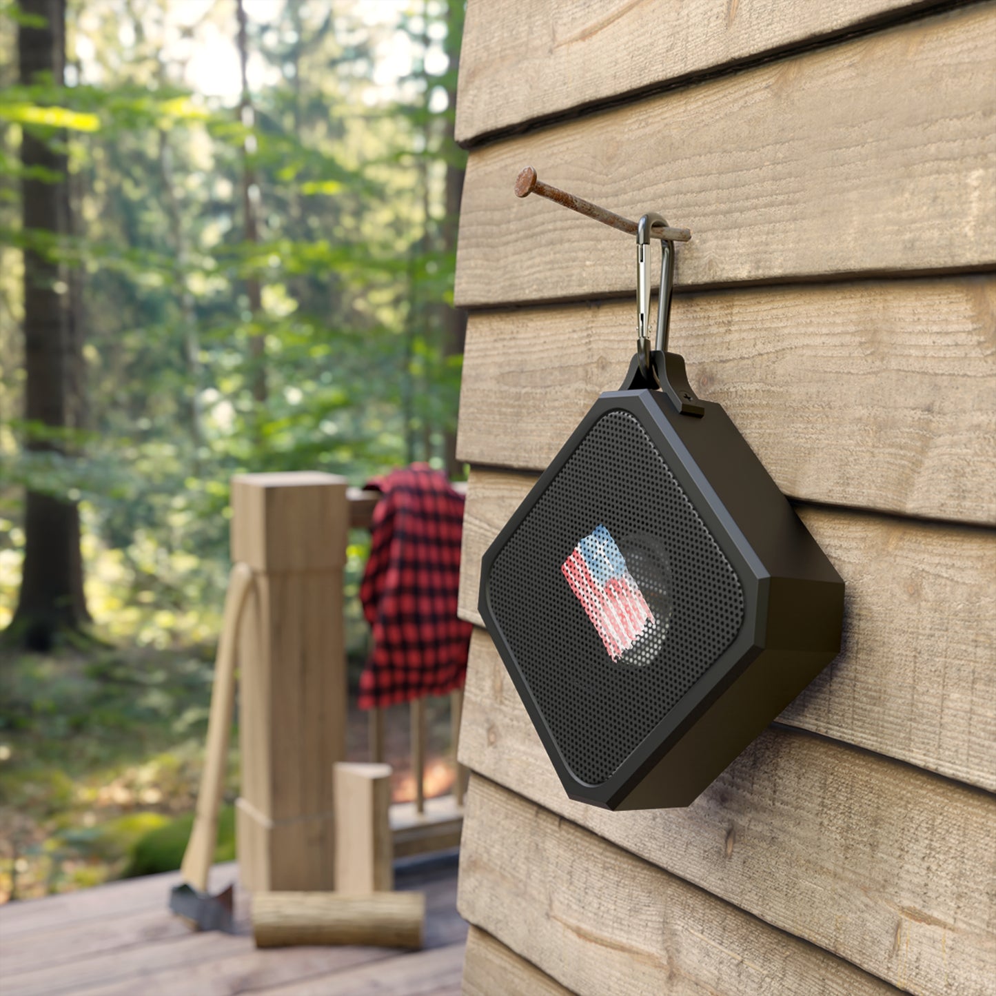 Patriotic Outdoor Bluetooth Speaker — Rugged Waterproof Portable Speaker with American Flag Design