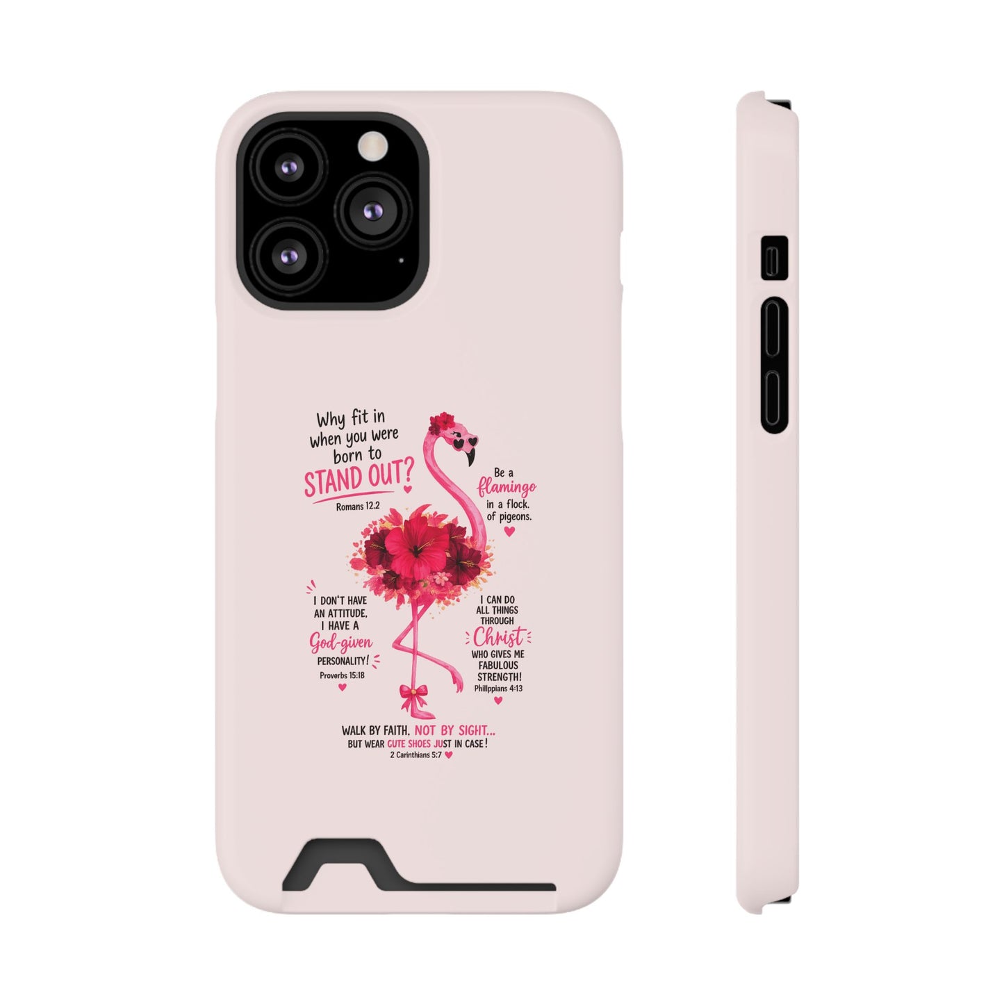 Flamingo 'Stand Out' Phone Card Case — Slim Wallet iPhone Case
