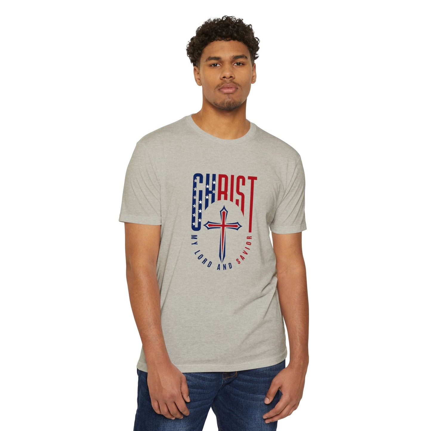 UNISEX Christ Cross T‑Shirt — My Lord and Savior Patriotic Christian Tee