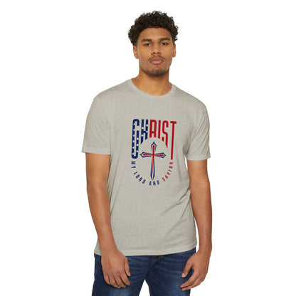 UNISEX Christ Cross T‑Shirt — My Lord and Savior Patriotic Christian Tee