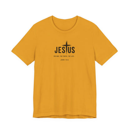 Jesus Cross T‑Shirt - "Jesus: The Way the Truth the Life" Bible Verse Tee (John 14:6)