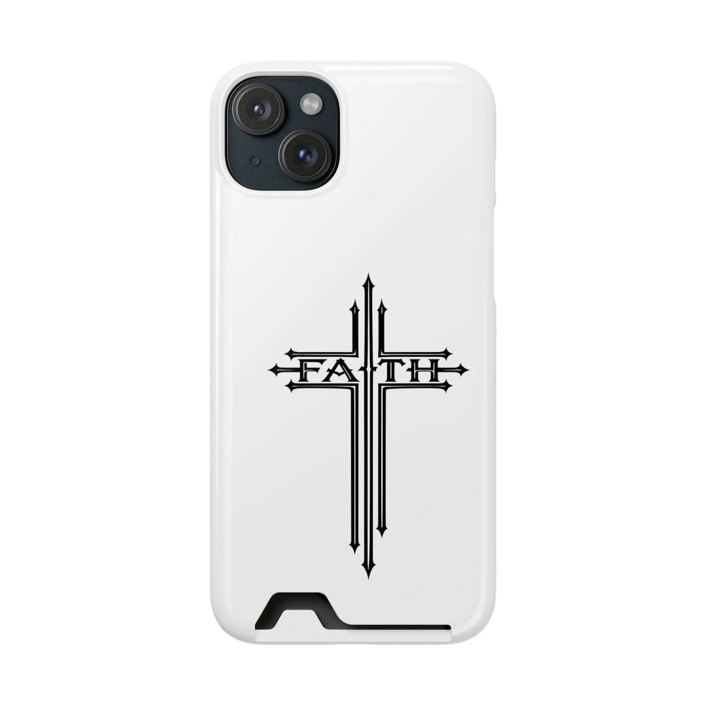 Faith Cross Phone Case with Card Holder — Slim Protective Wallet Case