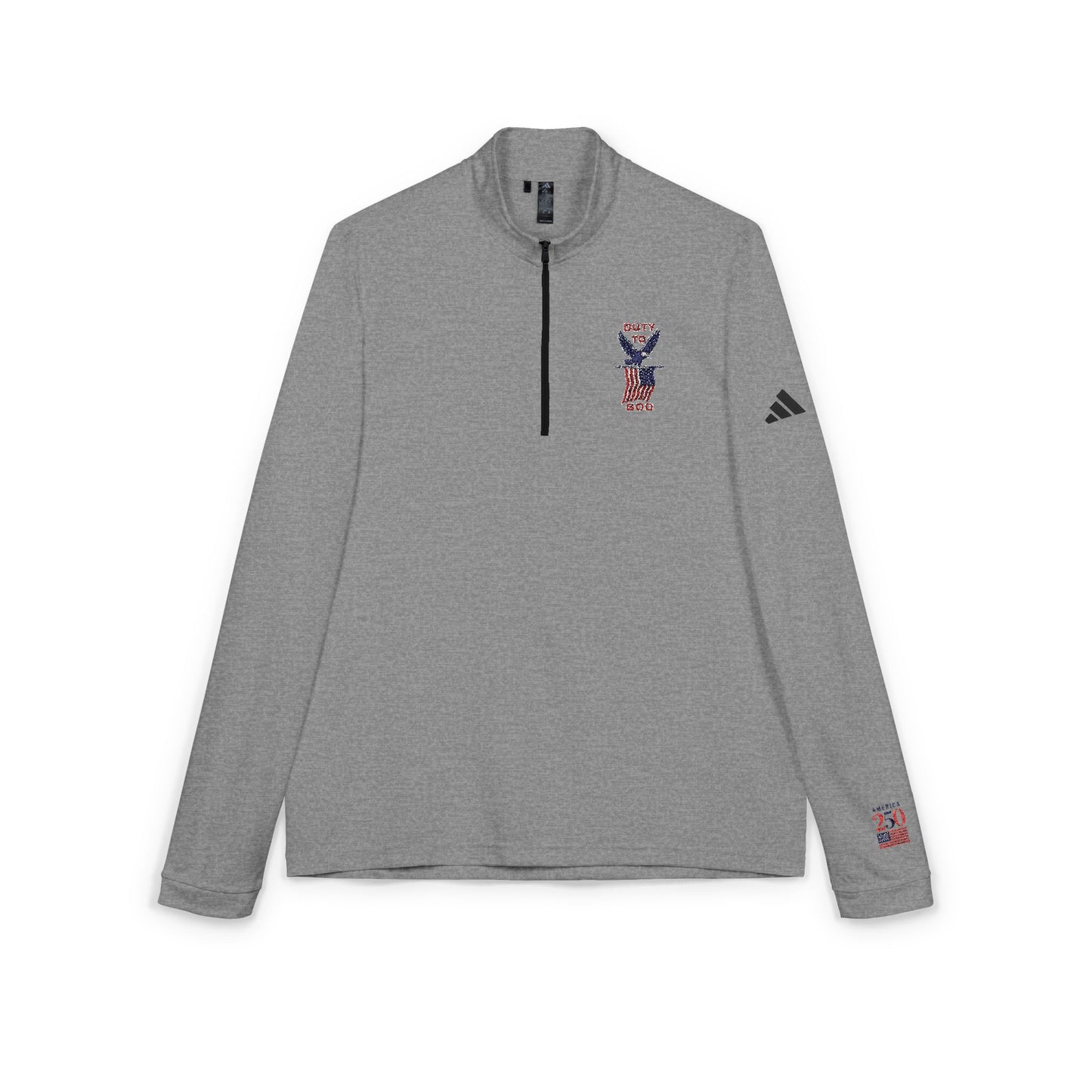 Adidas Quarter-Zip Pullover — "250 America Duty to God" Embroidered
