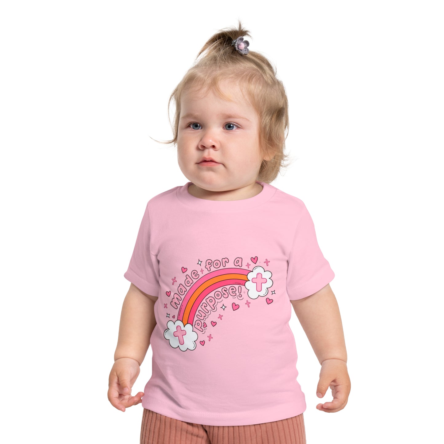 Baby T-Shirt — "Made for a Purpose" Rainbow & "Jesus Won My Heart" Christian Tee