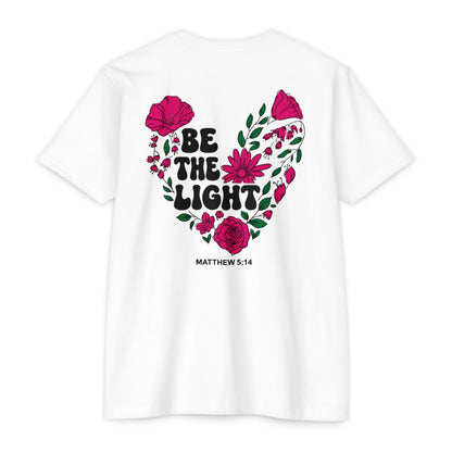 Be The Light Floral T-Shirt — Matthew 5:14 Inspirational Tee