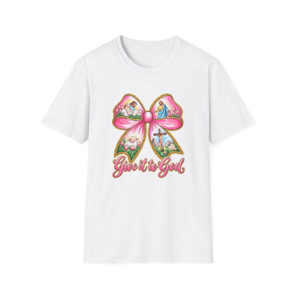 Give It to God Bow T-Shirt — Christian Faith Inspirational Tee