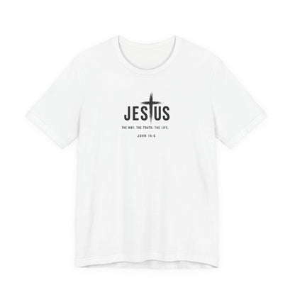 Jesus Cross T‑Shirt - "Jesus: The Way the Truth the Life" Bible Verse Tee (John 14:6)