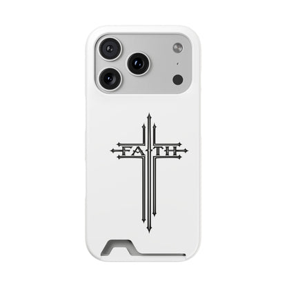 Faith Cross Phone Case with Card Holder — Slim Protective Wallet Case