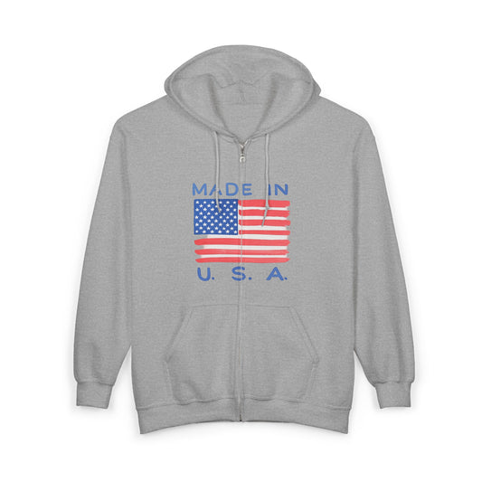 Made in U.S.A. Full-Zip Hoodie – America 250 Flag Sweatshirt