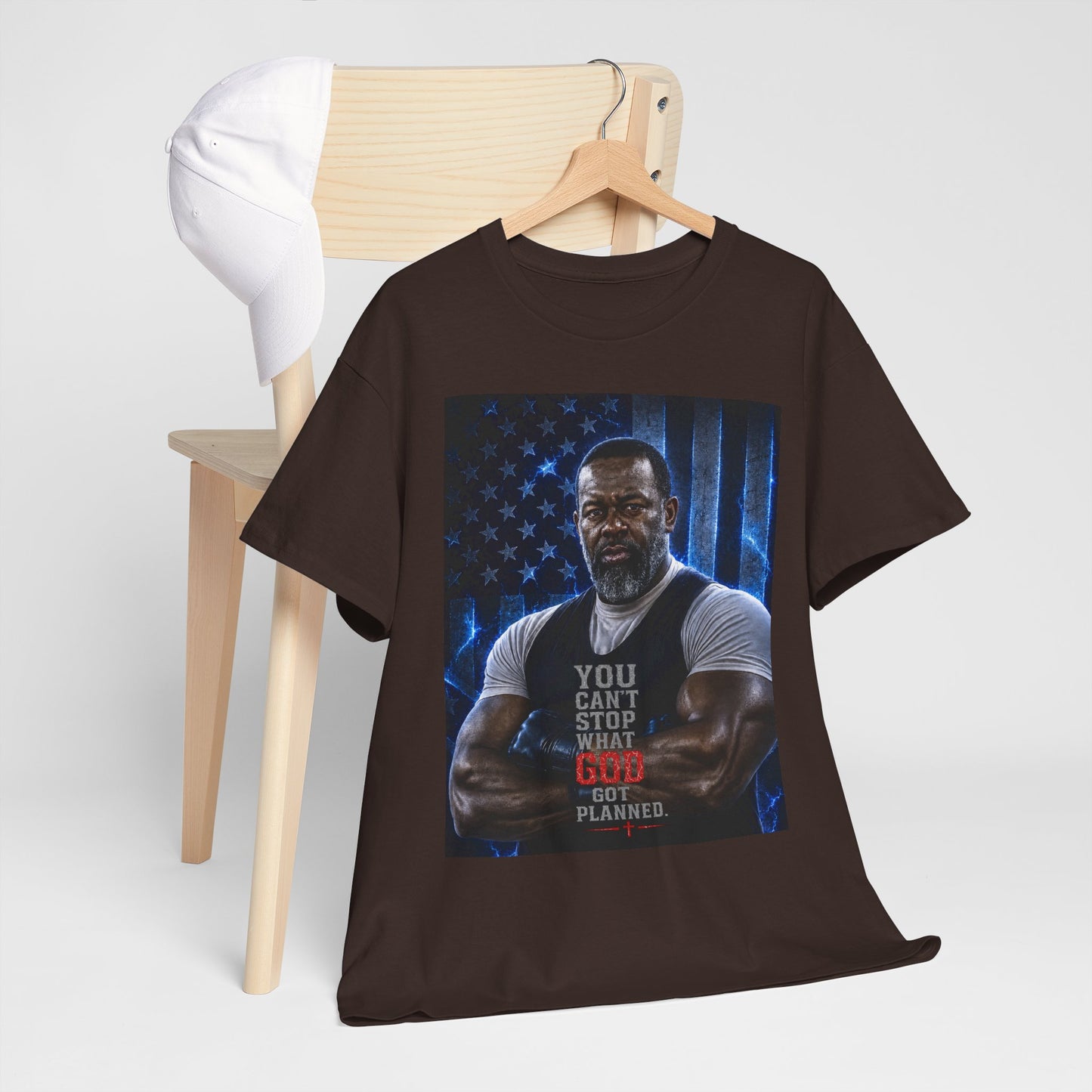 Patriotic Faith Tee — "You Can't Stop What God Has Planned"