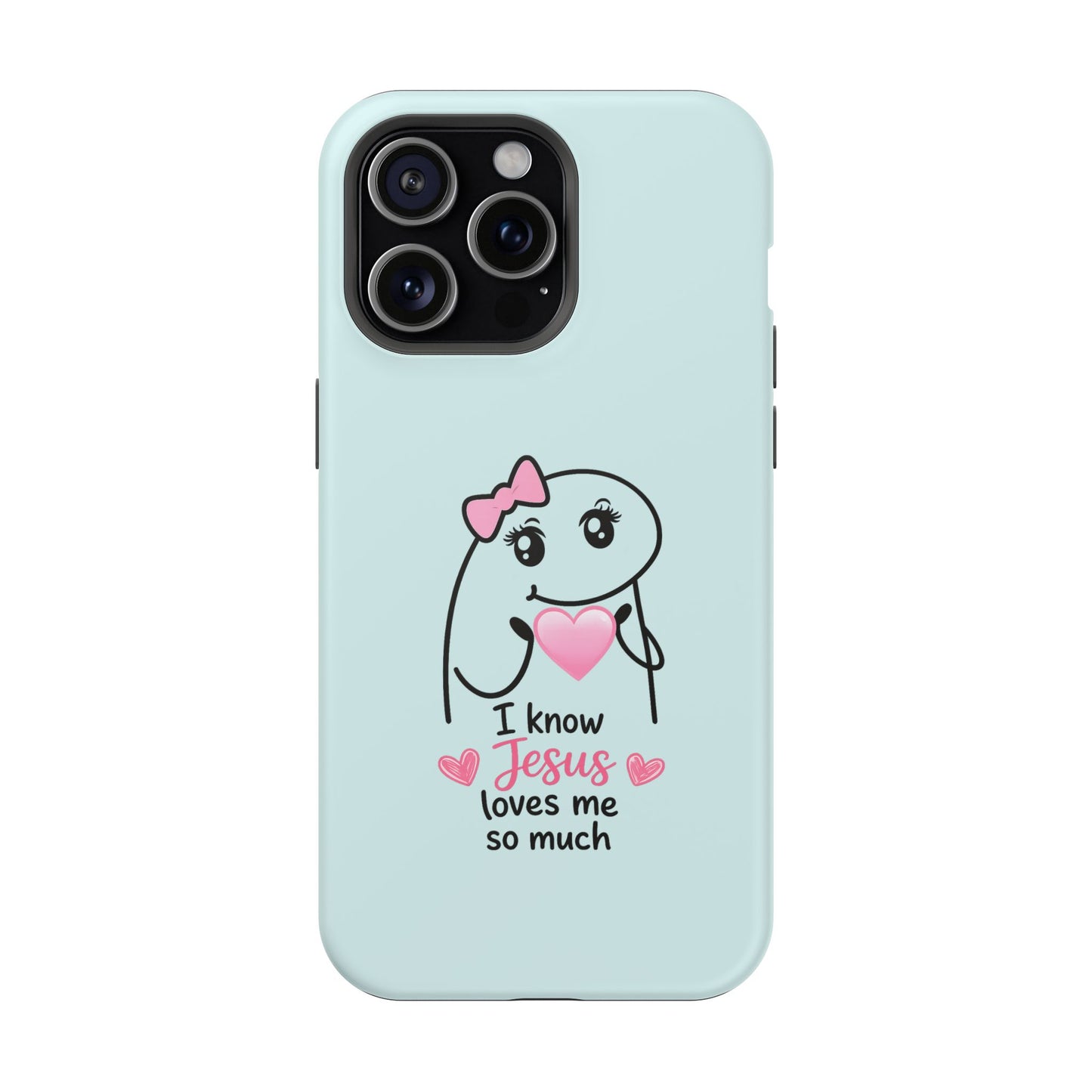 Christian Cute Heart Phone Case — "I Know Jesus Loves Me So Much" Magnetic Impact-Resistant Case