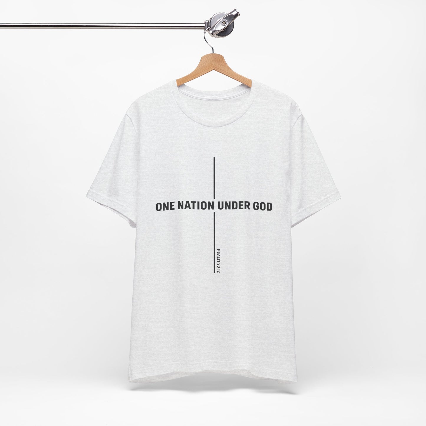 Christian Fish Tee — Small Circular 'JESUS' Design, Faith Graphic Shirt