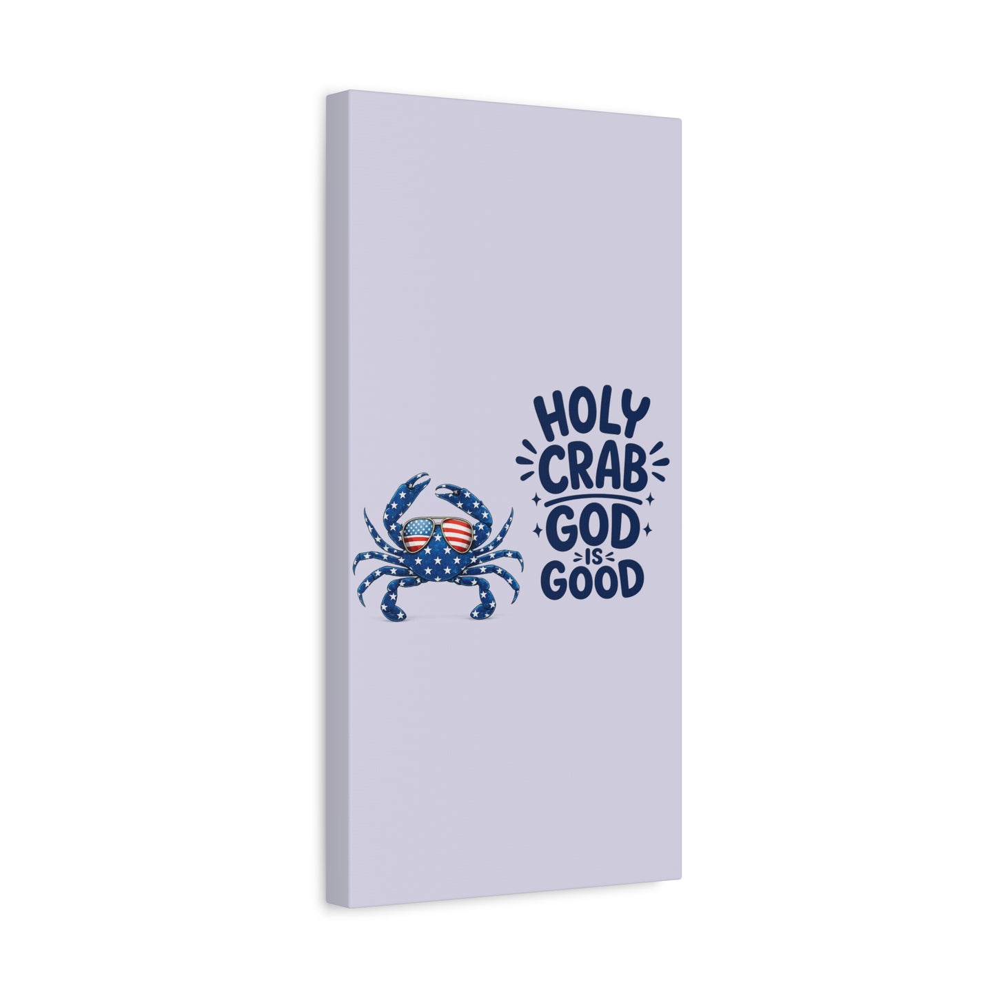 Patriotic Crab Canvas — "Holy Crab God Is Good" Wall Art