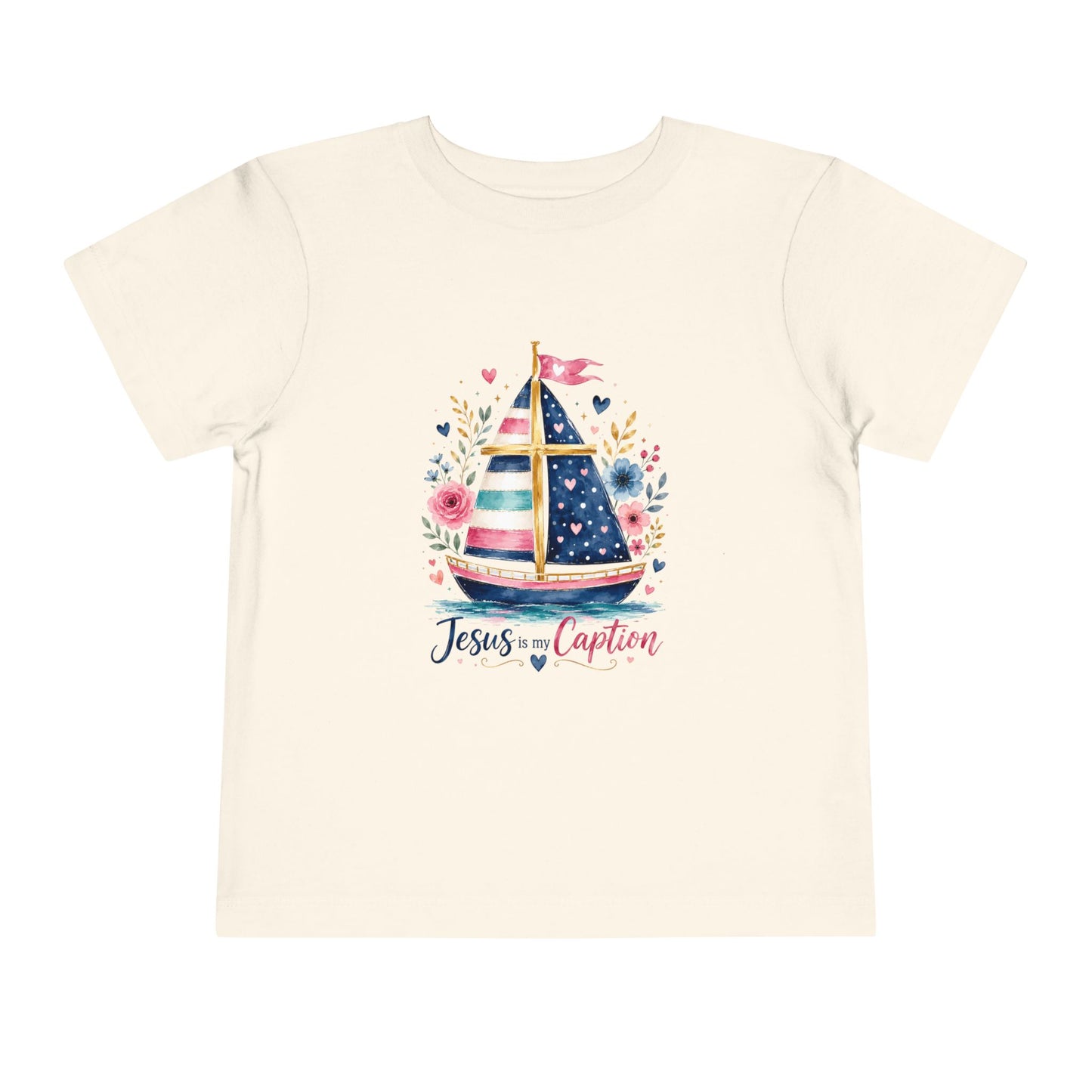 Toddler Tee - 'Jesus is my Captain' Nautical Sailboat Christian Shirt