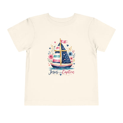 Toddler Tee - 'Jesus is my Captain' Nautical Sailboat Christian Shirt