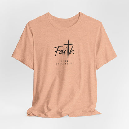Faith Cross T-Shirt — 'Our Father' Lord's Prayer Back Print Christian Tee