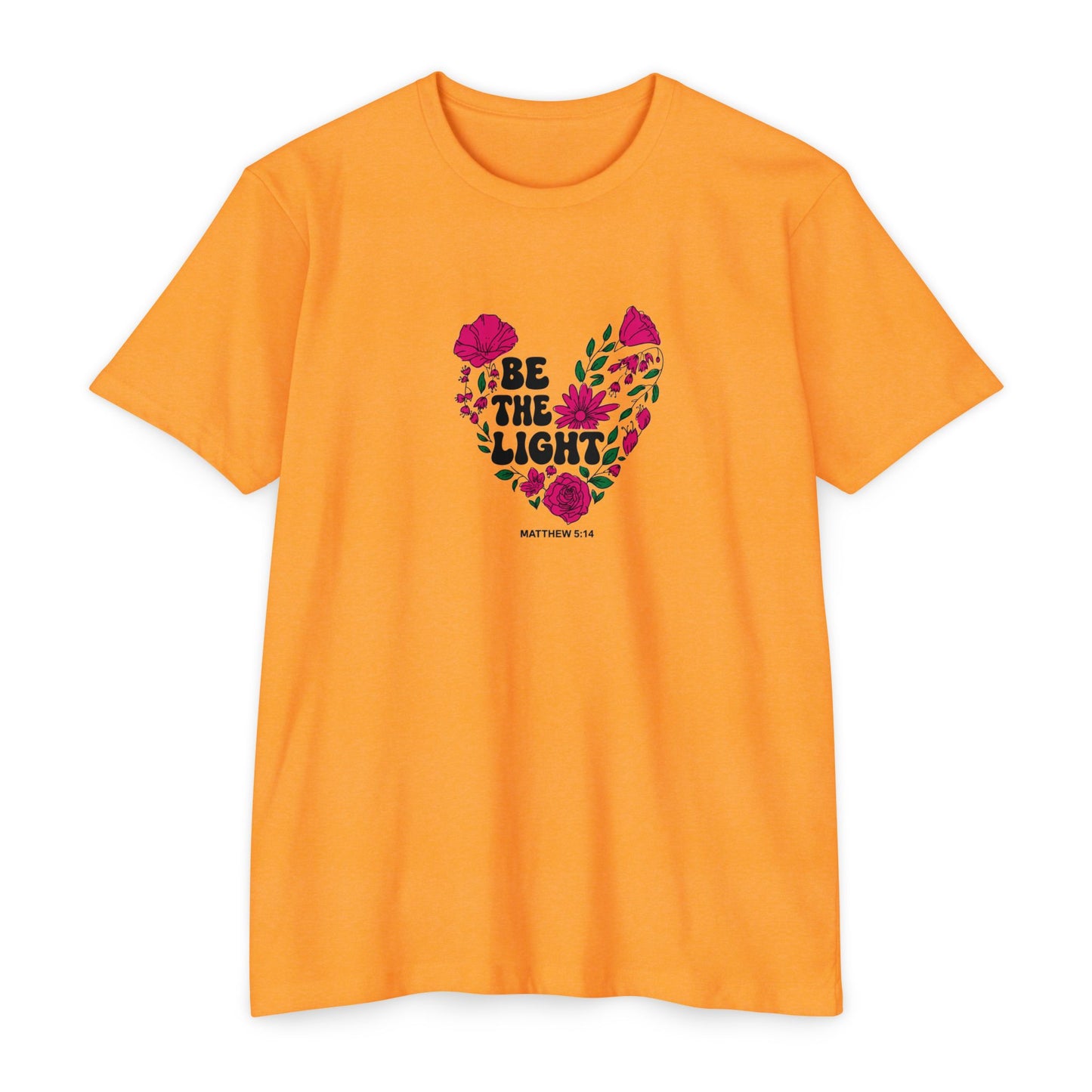 Be The Light Floral T-Shirt — Matthew 5:14 Inspirational Tee