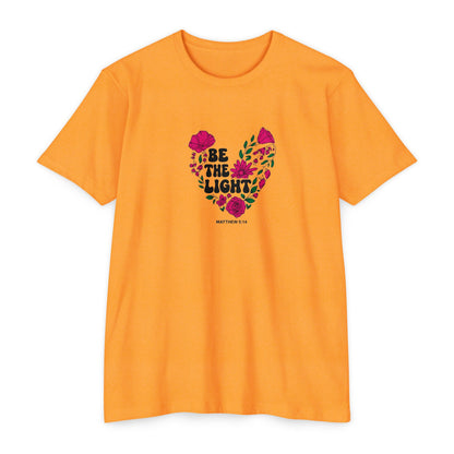 Be The Light Floral T-Shirt — Matthew 5:14 Inspirational Tee