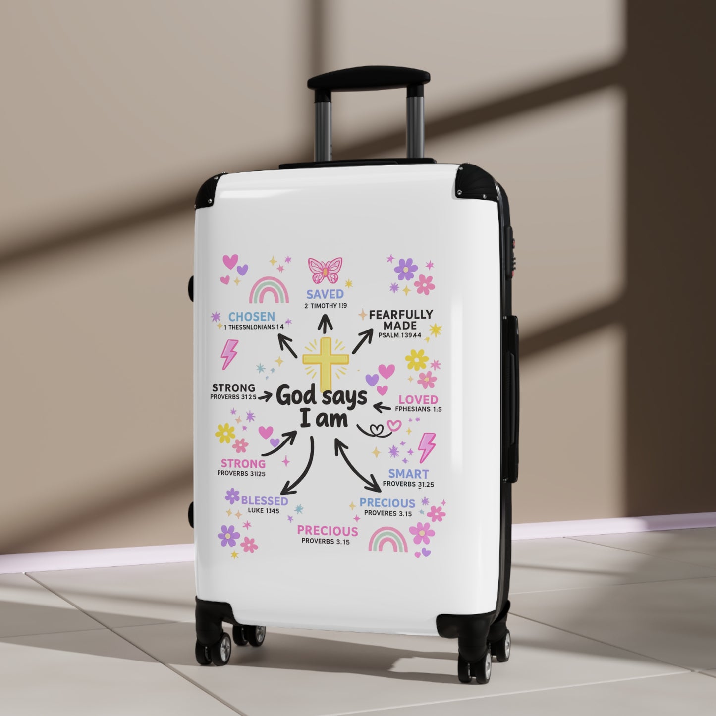 Suitcase — "God Says I Am" Inspirational Carry-On Luggage