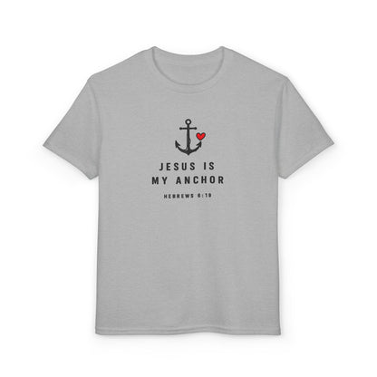 Youth T-Shirt — "Jesus Is My Anchor" Christian Kids Tee (Hebrews 6:19)