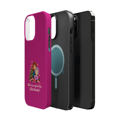 Magenta Christmas Grandma Phone Case — "Abuela, eres un regalo de Dios. ¡Feliz Navidad!" Magnetic Impact-Resistant