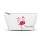 Flamingo Floral Accessory Pouch — Pink T‑Bottom Makeup Bag