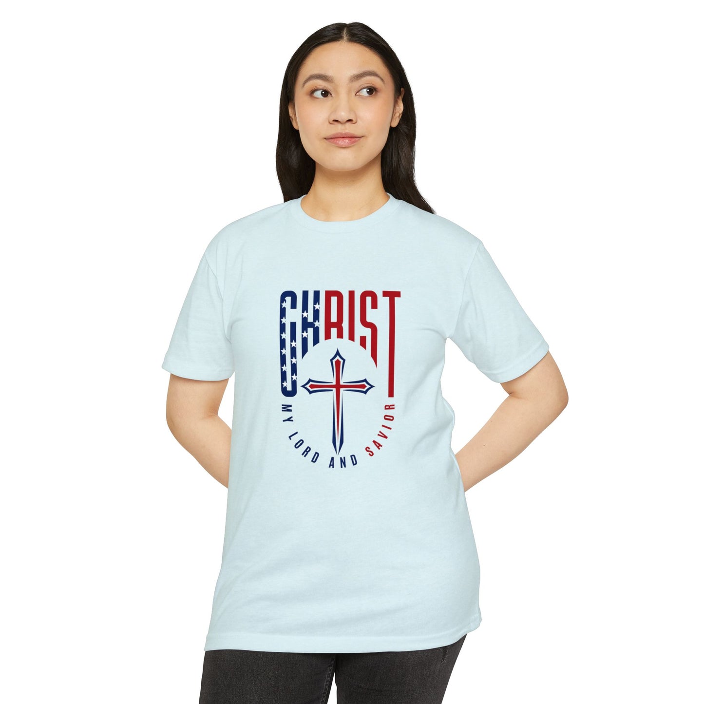 UNISEX Christ Cross T‑Shirt — My Lord and Savior Patriotic Christian Tee