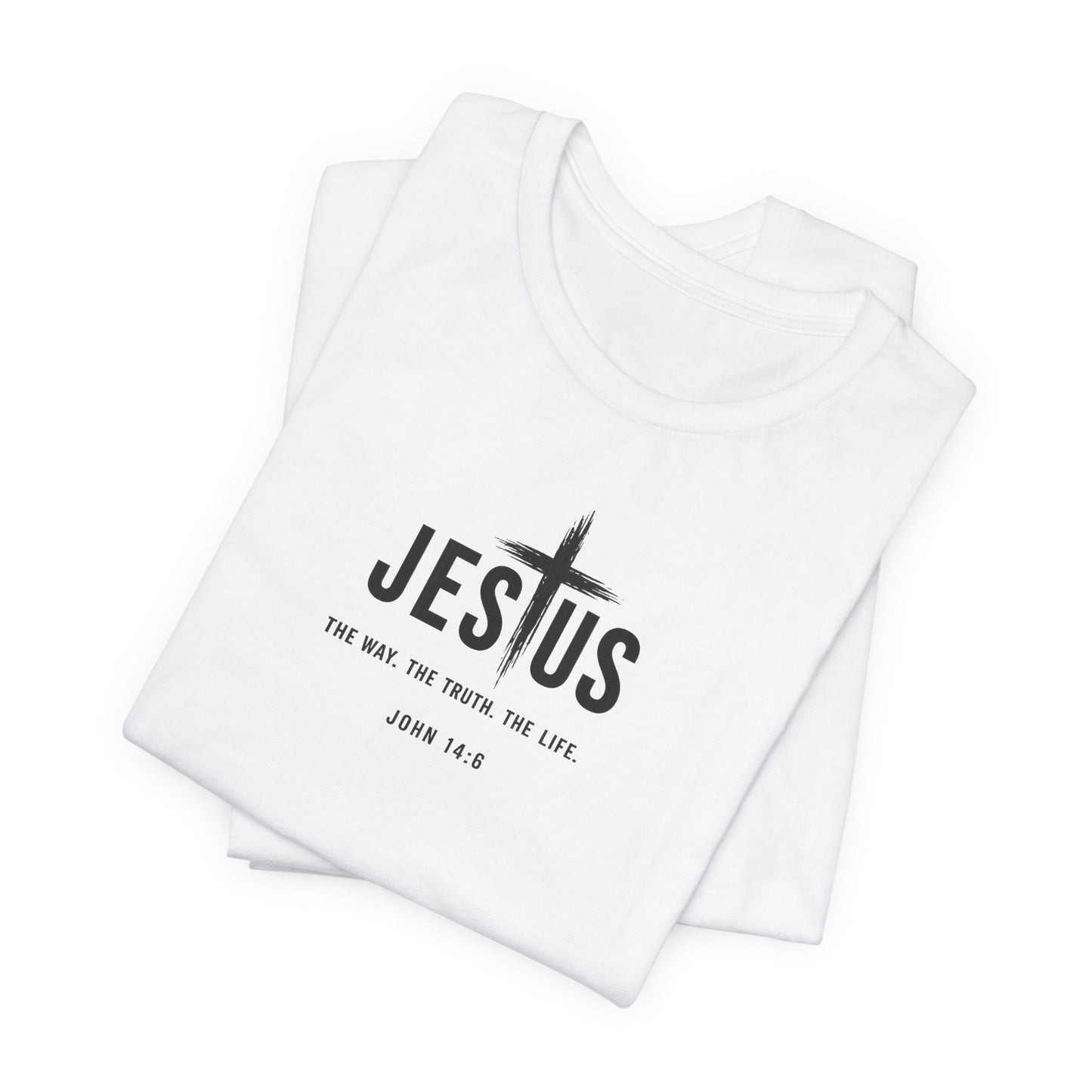 Jesus Cross T‑Shirt - "Jesus: The Way the Truth the Life" Bible Verse Tee (John 14:6)