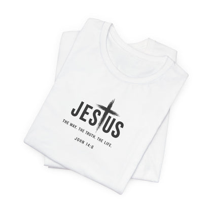 Jesus Cross T‑Shirt - "Jesus: The Way the Truth the Life" Bible Verse Tee (John 14:6)