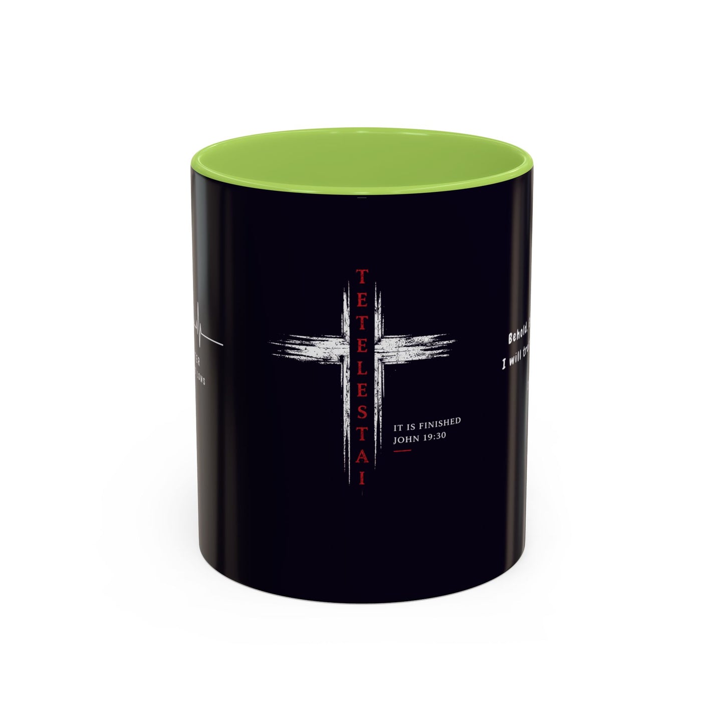 Christian faith gift  Coffee Mug — 'Tetelestai' Cross Design with Isaiah 12:2 Scripture (11/15oz Accent Mug)
