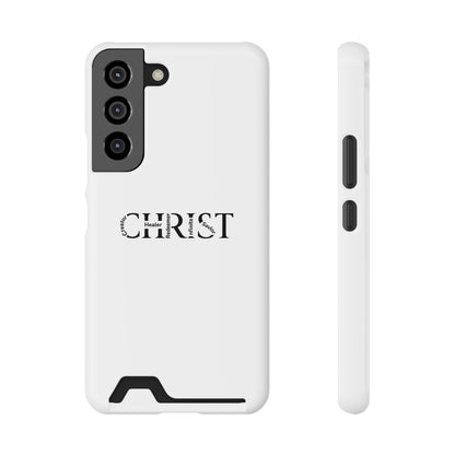 Christian Phone Card Case — Minimal 'CHRIST' Text Wallet Phone Case