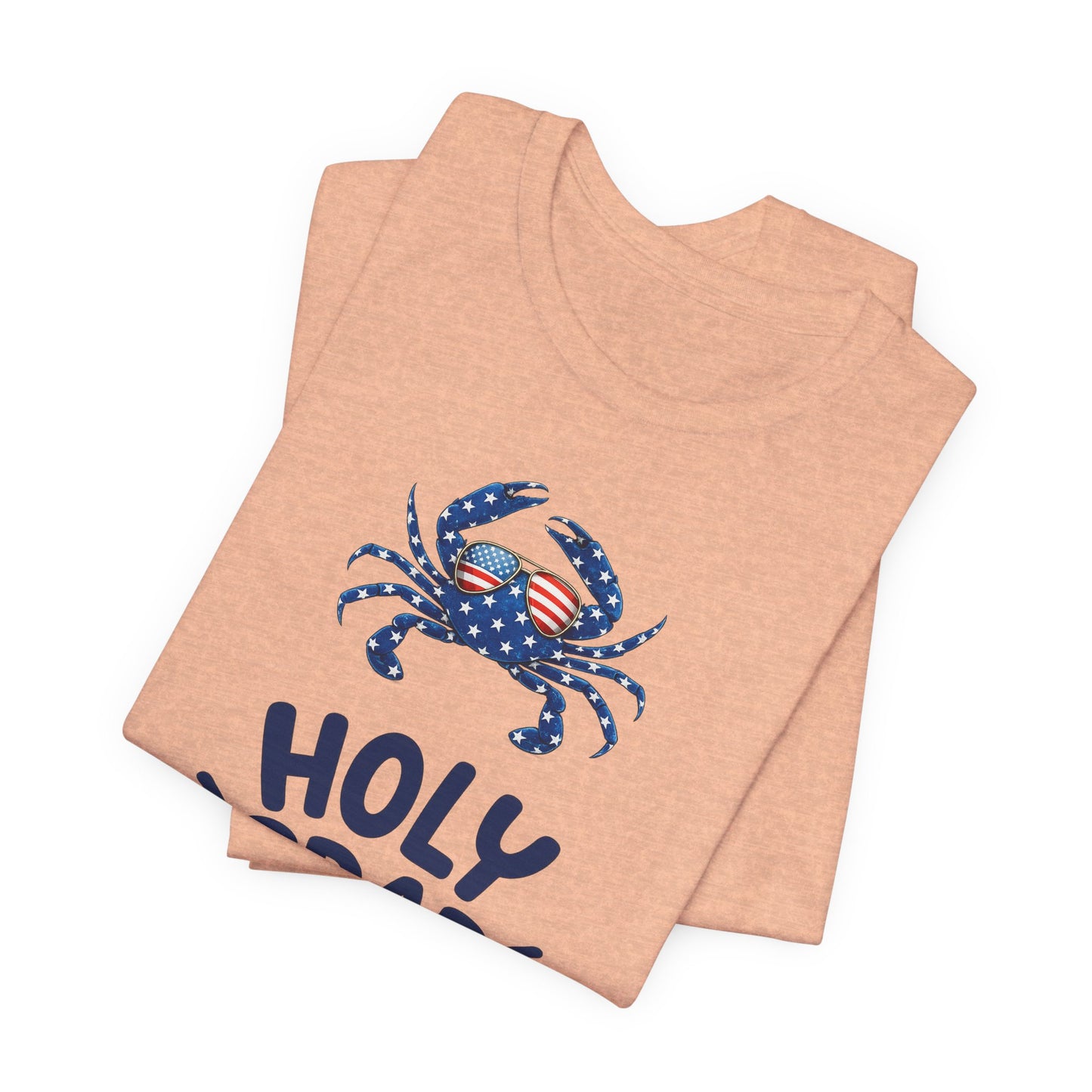 Holy Crab God Is Good T-Shirt — Patriotic Blue Crab Graphic Tee